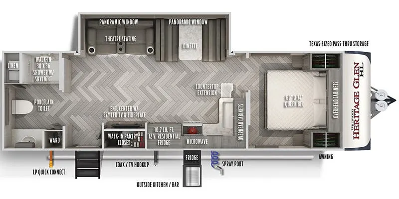 2020 Forest River Wildwood Heritage Glen 25RBHL floor plan