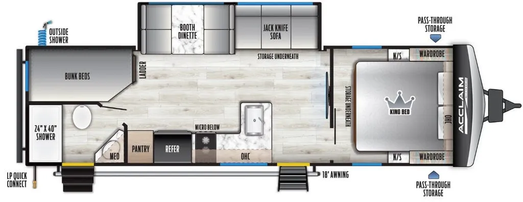 2027 East to West Acclaim 2700BH floor plan