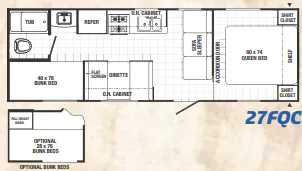 Palomino Canyon Cat 27FQC floor plan