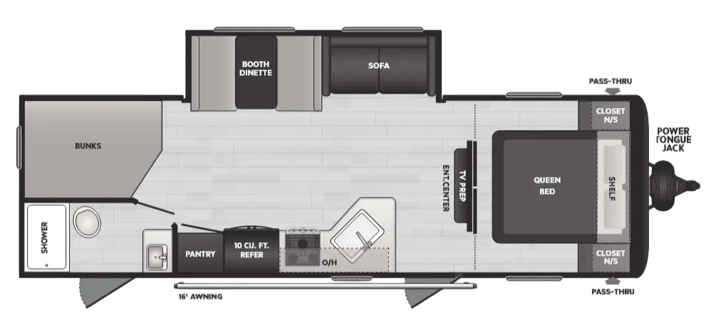 Keystone Hideout Sport 261BHWE floor plan