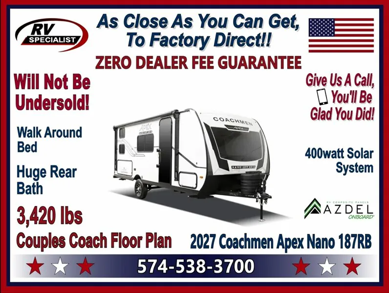 2027 Coachmen Apex Nano 187RB dealer photo 1 from RV Specialist