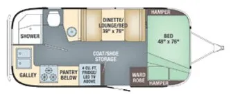 2018 Airstream Flying Cloud 20FB - Floor plan