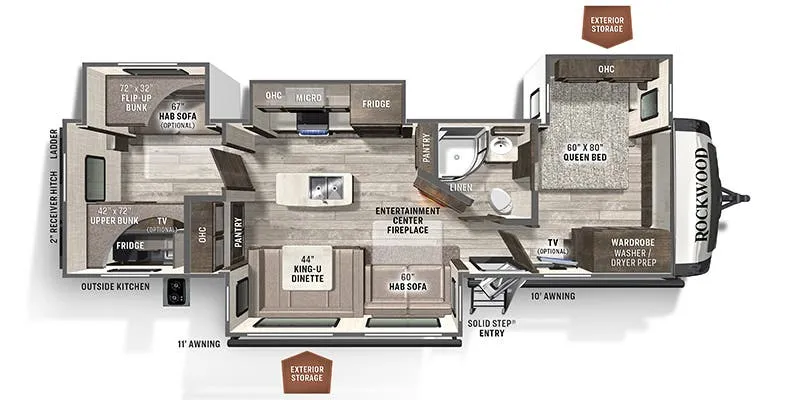 2022 Forest River Rockwood Signature Ultra Lite 8336BH - Floor plan