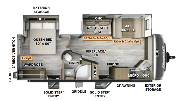 Forest River Flagstaff Super Lite 26FKBS floor plan