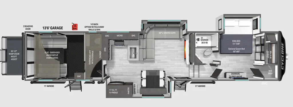 2026 Heartland CYCLONE C3913 floor plan