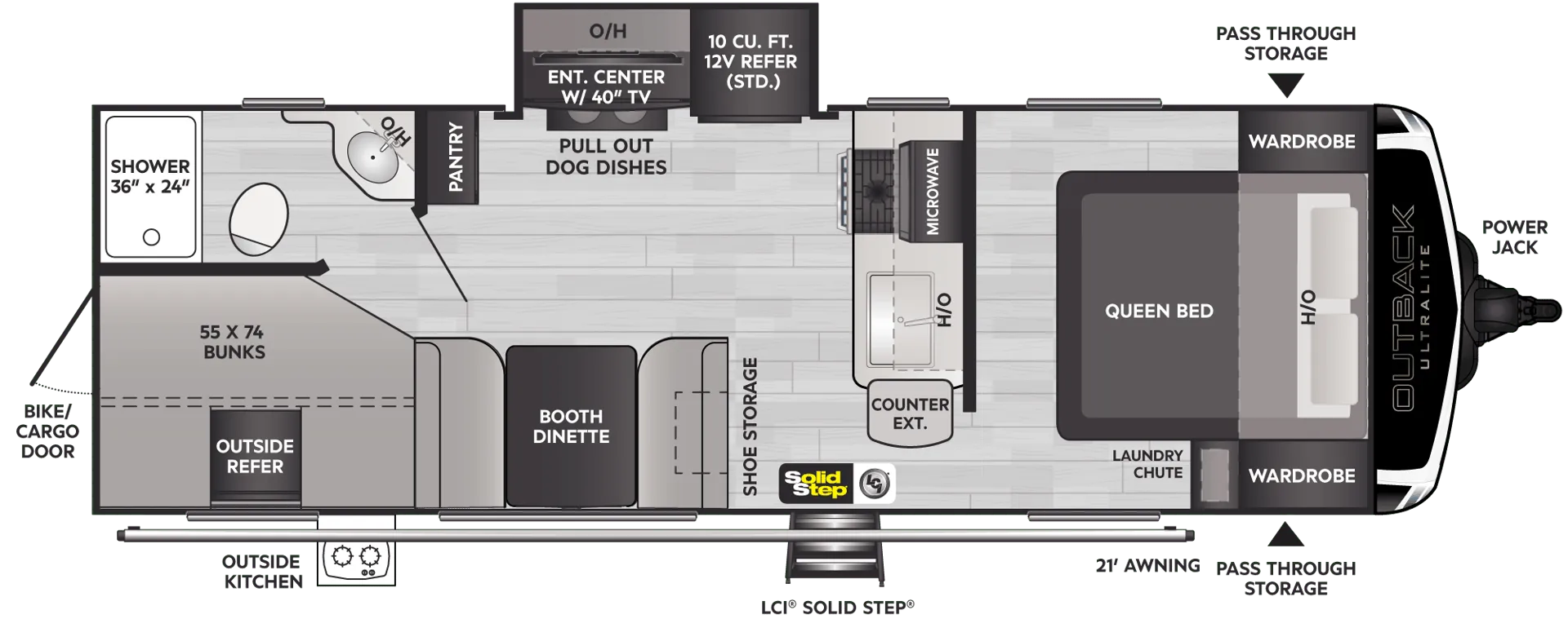 Keystone Outback Ultra-Lite 244UBH floor plan