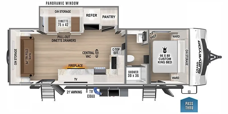 2024 Forest River Grand Surveyor 253RLS - Floor plan