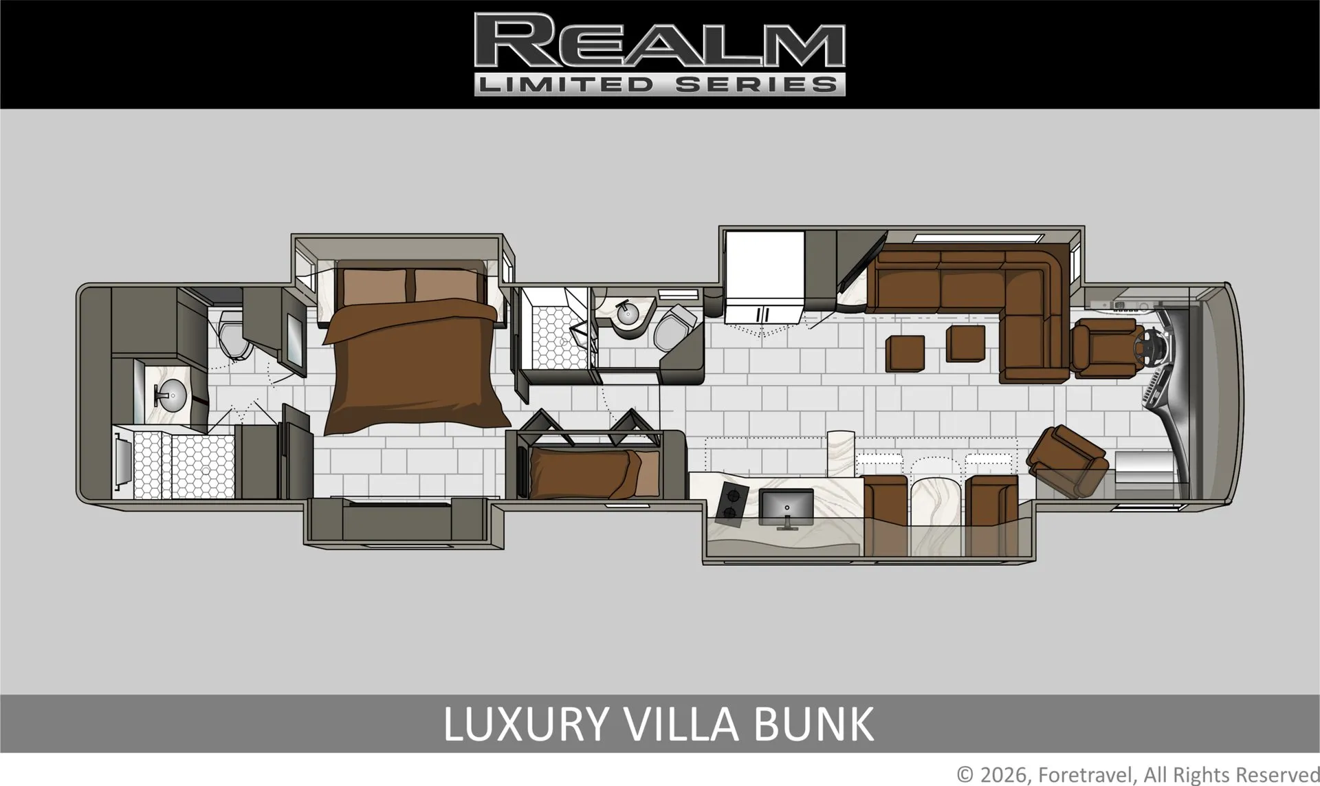2027 Foretravel Realm Limited FL605 LVB - Floor plan
