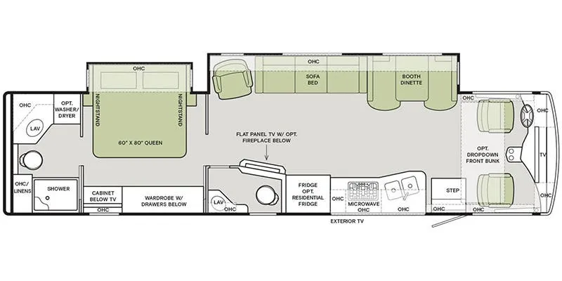 2018 Tiffin Open Road Allegro 36 LA - Floor plan