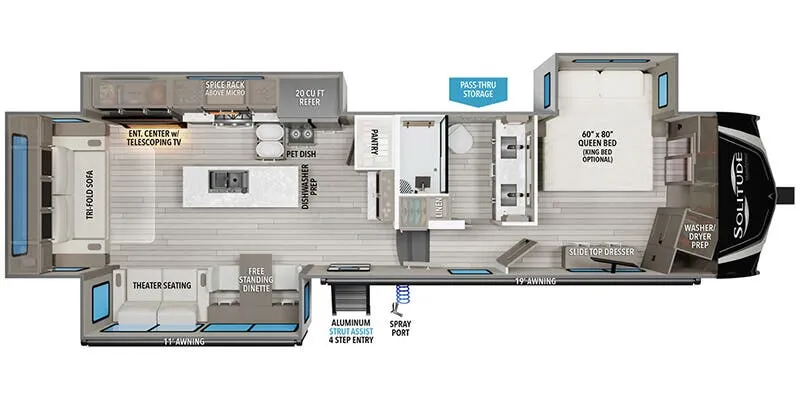 2026 Grand Design Solitude 370DV - Floor plan