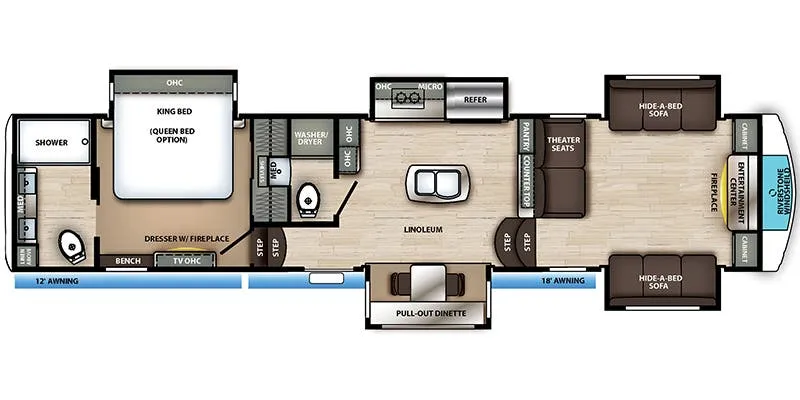 2020 Forest River RiverStone 39RBFL floor plan