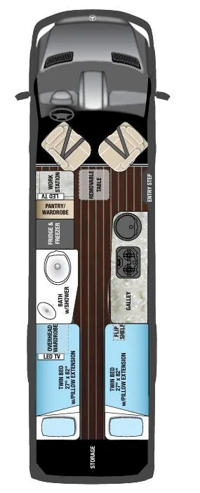 Airstream Interstate Grand Tour EXT TWIN floor plan