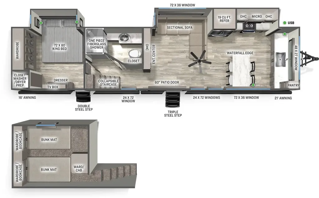 2026 Forest River Sierra Destination 422FKL floor plan