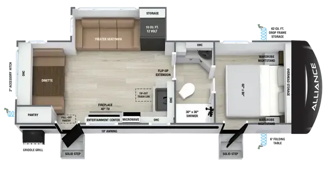 Alliance RV Delta 252RL floor plan