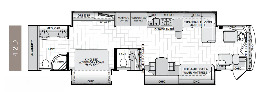 American Coach American Revolution 42D floor plan