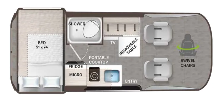 Thor Motor Coach Freedom Eddie Bauer Van 19EB floor plan