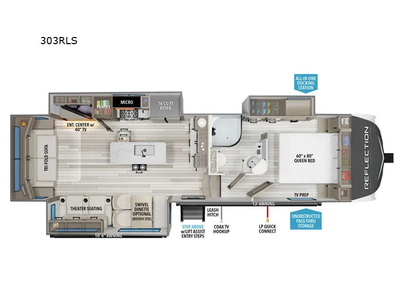 2026 Grand Design Reflection 303RLS - Floor plan