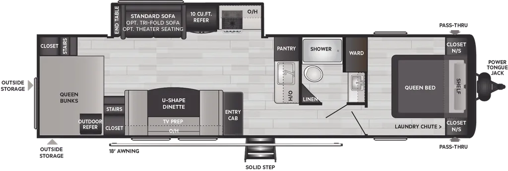 2024 Keystone Hideout 32TQS floor plan