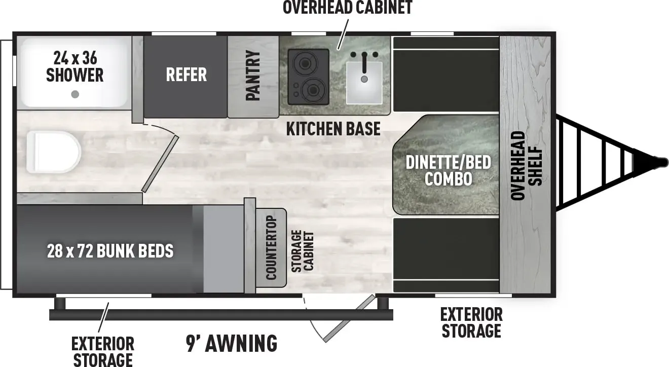 2024 Coachmen Clipper Cadet 15CBH - Floor plan