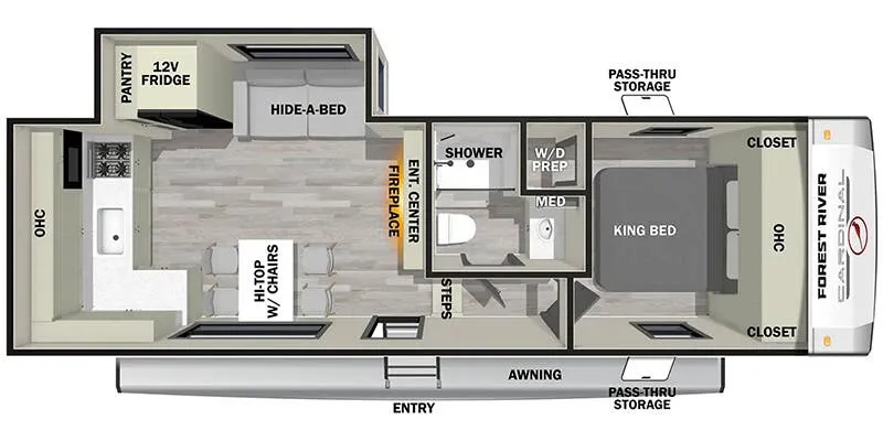 Forest River Cardinal 23RK floor plan