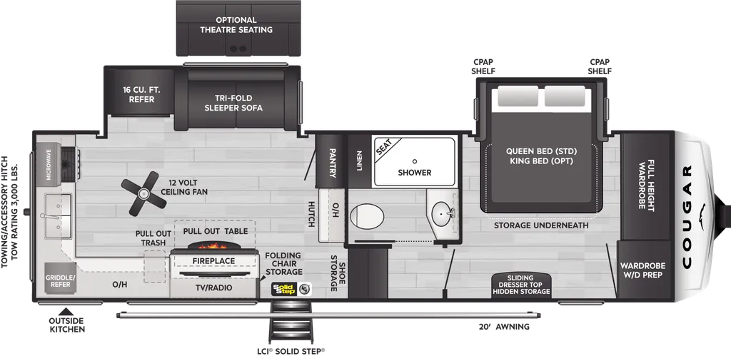 2024 Keystone Cougar 260MLE floor plan