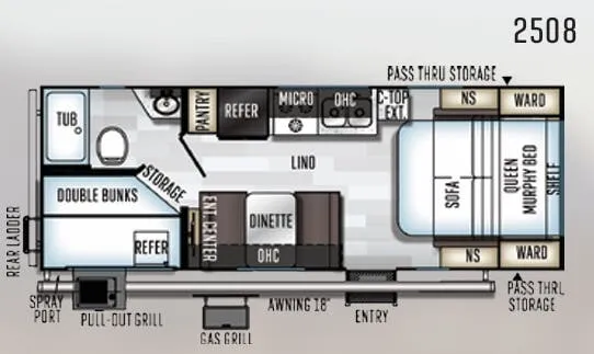 2019 Forest River Rockwood Mini Lite 2508 - Floor plan