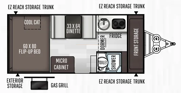 Forest River Flagstaff Hard Side T21DMHW floor plan