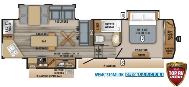 Jayco Eagle 319MLOK floor plan