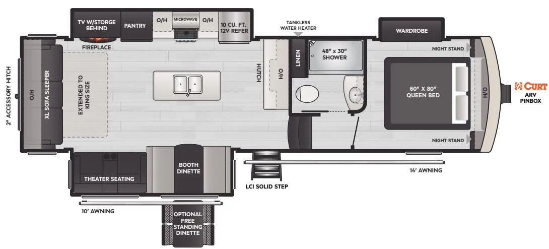 Keystone Arcadia Super Lite 292SLRL floor plan