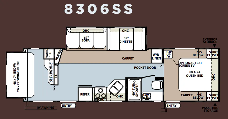 Forest River Rockwood Signature Ultra Lite 8306SSS floor plan