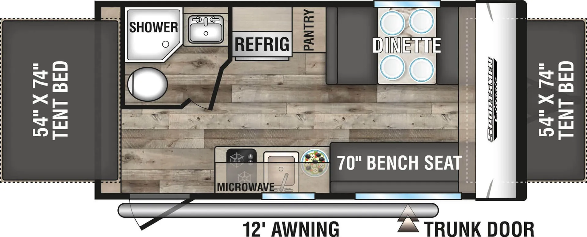 K-Z Sportsmen Classic 160RBT floor plan