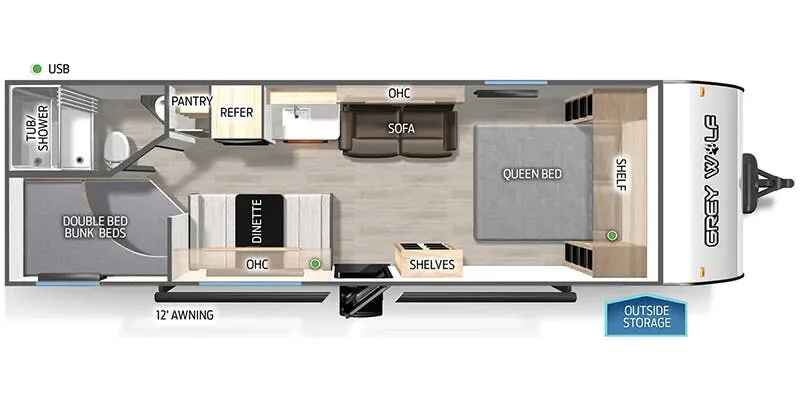 2026 Forest River Cherokee Grey Wolf 26EV floor plan