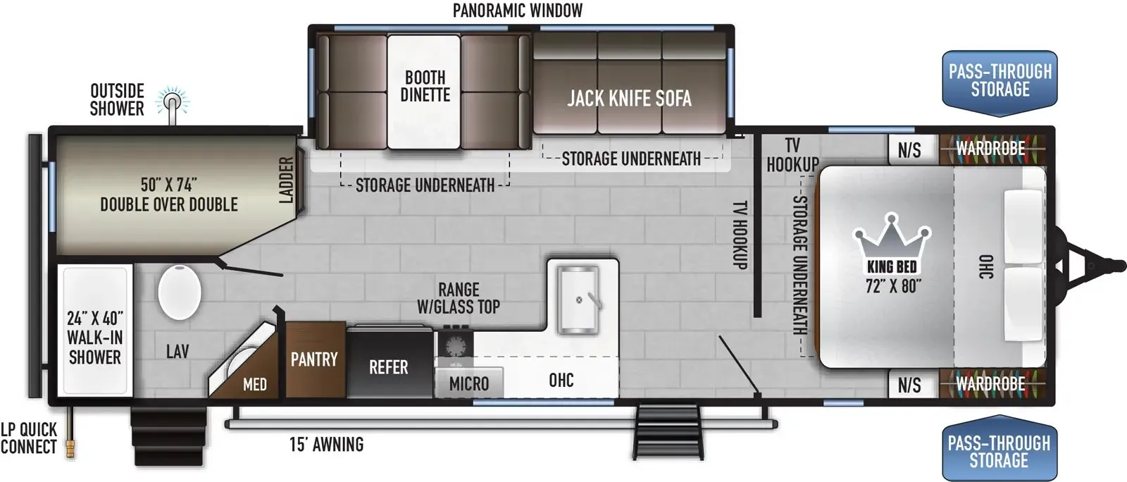 East to West Della Terra LE 255BHLE floor plan
