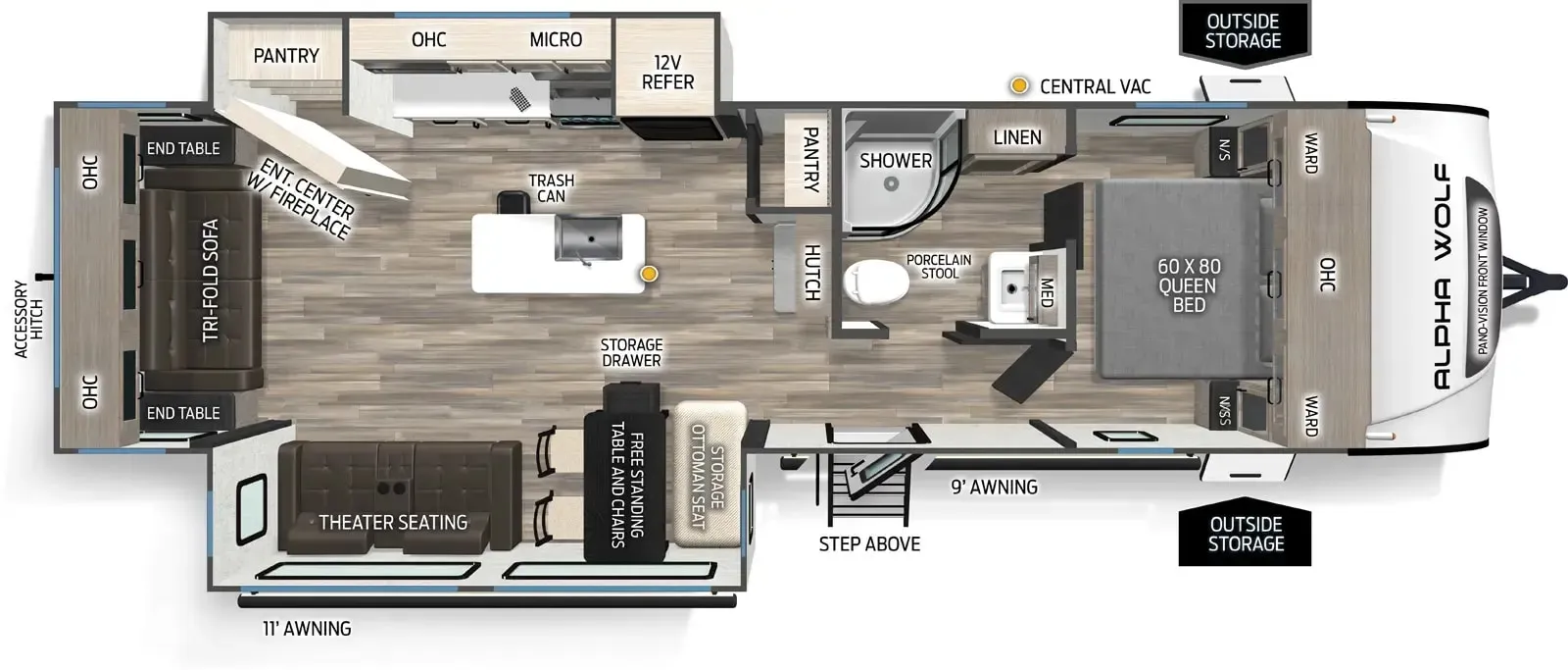 Forest River Alpha Wolf 26RL floor plan