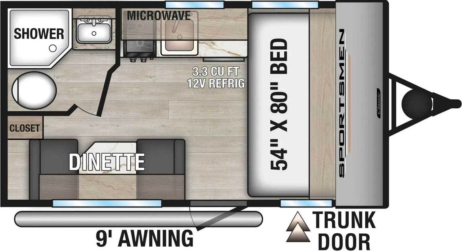 K-Z Sportsmen Classic 130RD floor plan