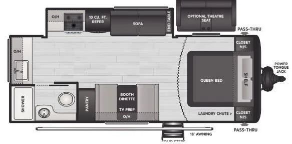 Keystone Hideout 22MLSWE floor plan