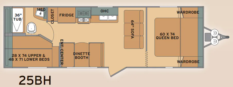 Shasta Oasis 25BH floor plan