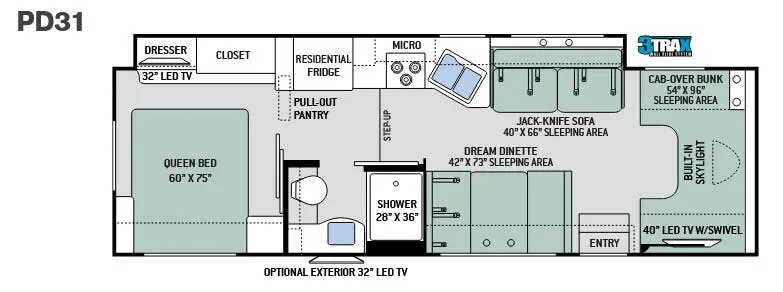 Thor Motor Coach Quantum PD31 floor plan