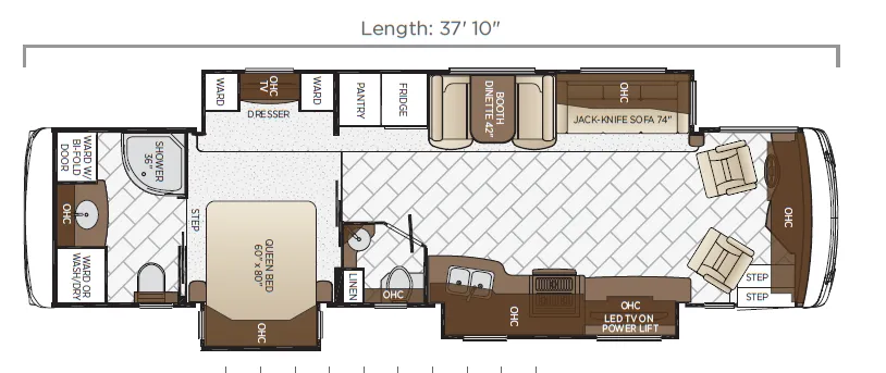 2018 Newmar Ventana LE 3709 - Floor plan