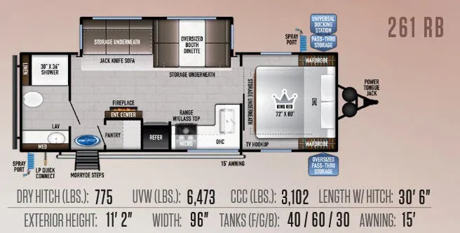 East to West Della Terra 261RB floor plan