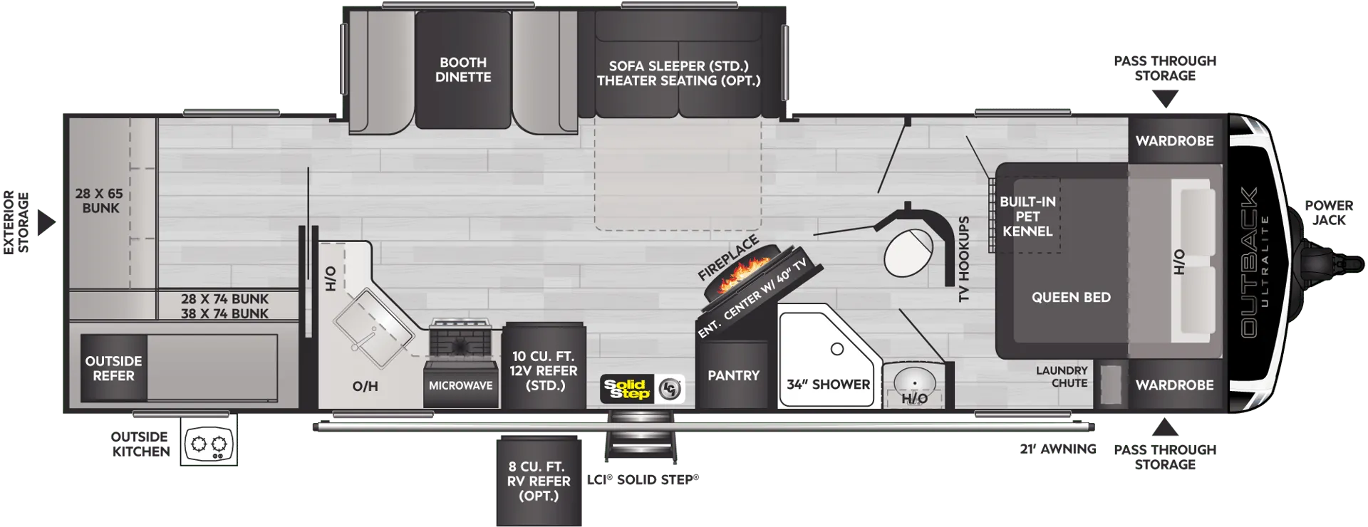 Keystone Outback Ultra-Lite 302UBH floor plan