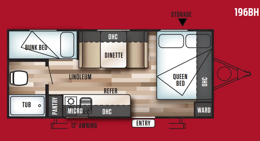 Forest River Wildwood X-Lite FSX 196BH floor plan