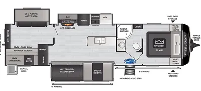 2021 Keystone Cougar Half-Ton 34TSB - Floor plan