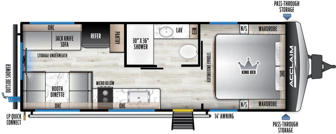 East to West Acclaim 2300RD floor plan