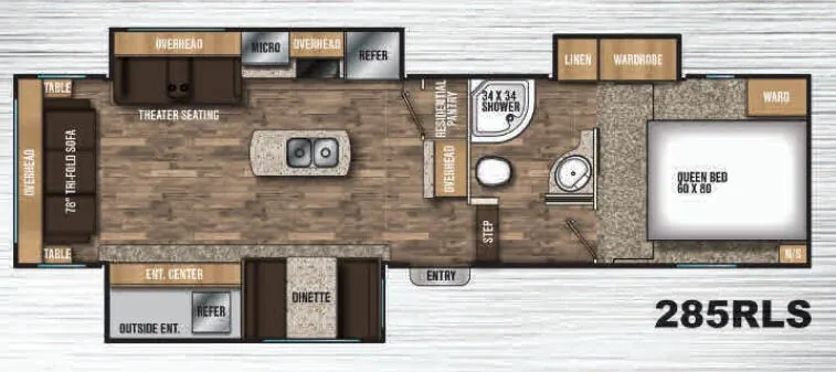 Shasta Phoenix Lite 285RLS floor plan