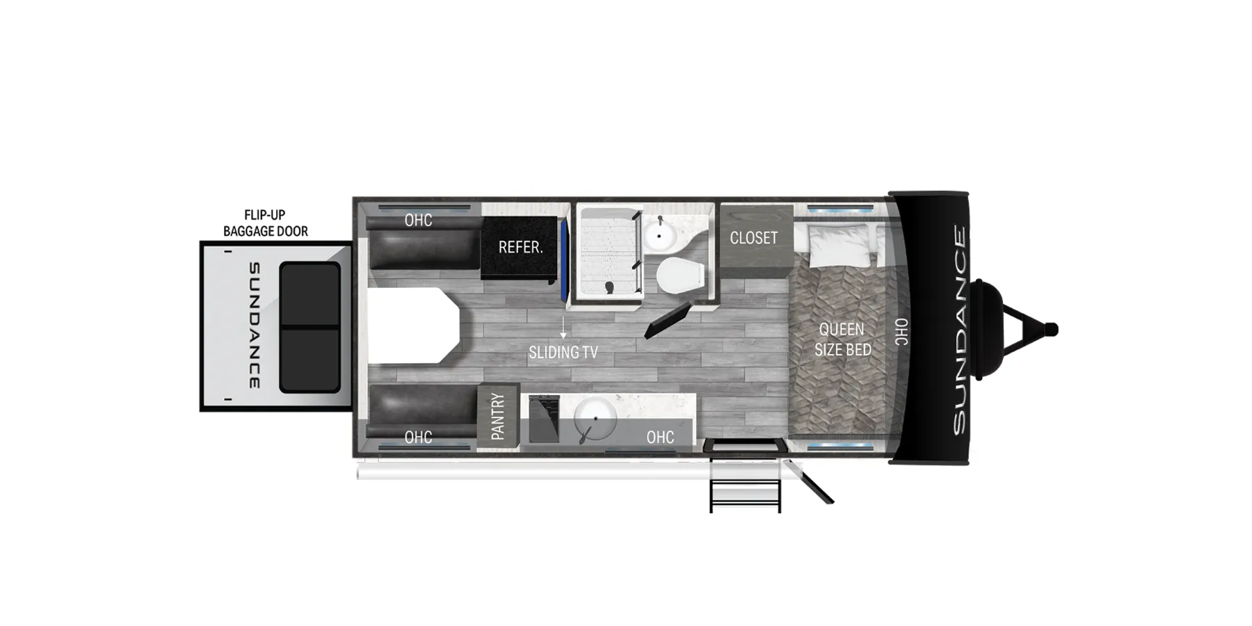 Heartland Sundance Ultra-Lite Travel Trailers 19HB floor plan