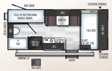 Forest River Rockwood Geo Pro G19BH floor plan