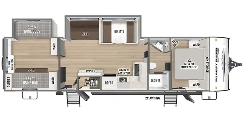2026 Forest River Surveyor Legend X 32CAMP - Floor plan