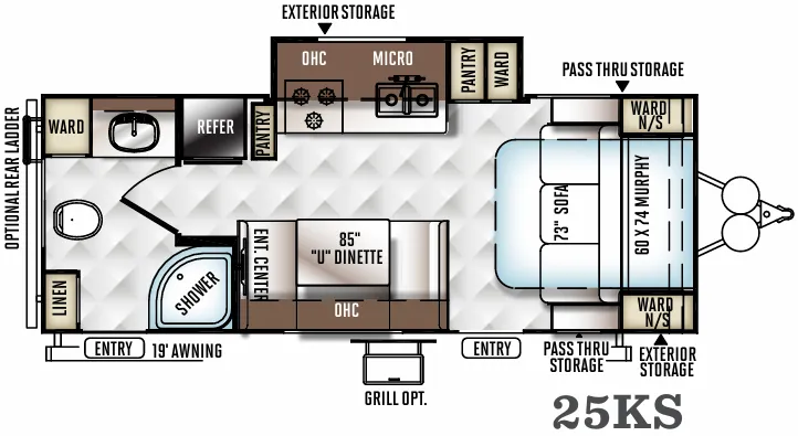 Forest River Flagstaff Micro Lite 25KS floor plan