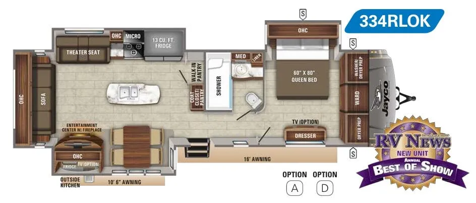 2020 Jayco Eagle 334RLOK floor plan